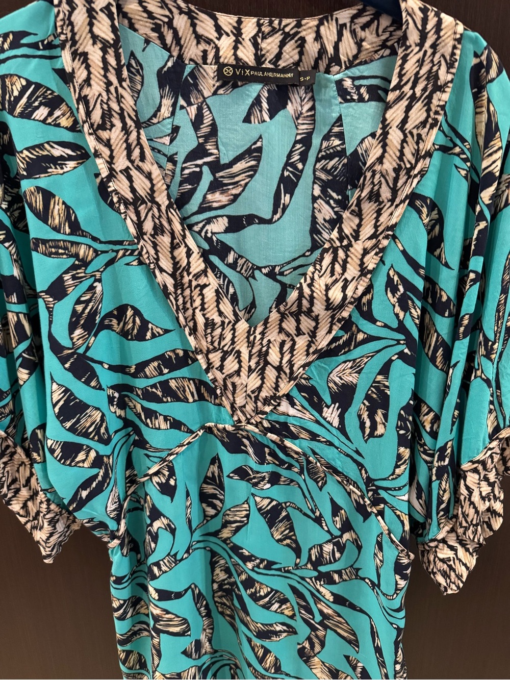 Vix Coverup V-Neck, Sea Kelp Print, Beautiful,S-P.